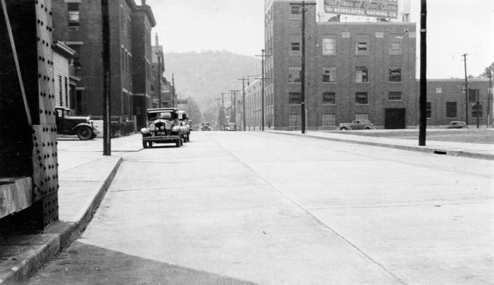 Project #604 District 3: Reconstruction of 970 feet of Philadelphia and Fourth Streets in the City of Covington, KY. View, photographed May 27, 1936, shows a section of completed concrete paving