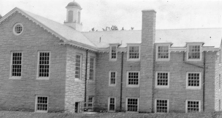Project #729 District 5: Construction of a municipal public library building of native sandstone in the City of Ashland, KY. Side view of the Ashland Library photographed August 12, 1936