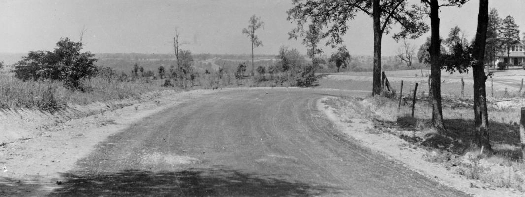 Project #250, Master Project #2784 District 6:  Project #250, now a part of Master Project #2784, provided for the reconstruction of 4 miles of the Route Road and Ferman Road in Jefferson County. View of another section of the completed road, photographed July 29, 1936