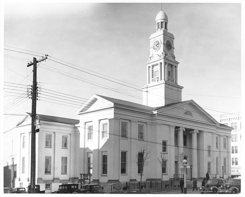 Unidentified courthouse with steeple and clock