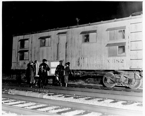 The Western Pennsy loads refugees and their belongings into boxcars at Frankfort after flood of 1/27/37
