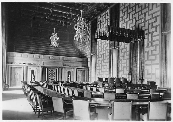 Interior of Stockholm City Hall - photo signed by PFC Fred Clark