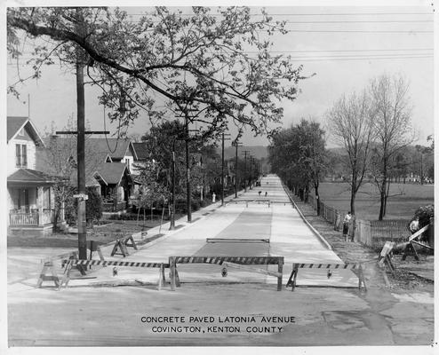 Concrete paved Latonia Avenue, Covington, KY