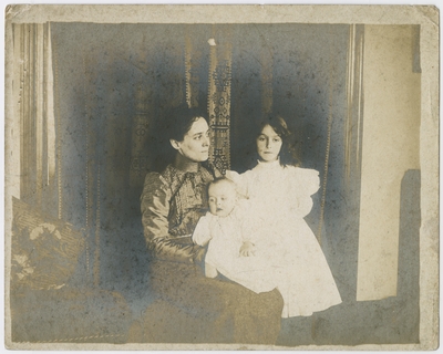 Unidentified woman, girl, and infant