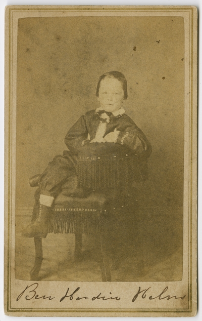 Benjamin Hardin Helm, Jr.,                                  Nov. 1867 aged 5 years and 6 months (verso)