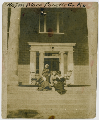 Emilie Todd Helm, Katherine Helm, Elodie Helm Lewis, and an unidentified woman at Helm Place