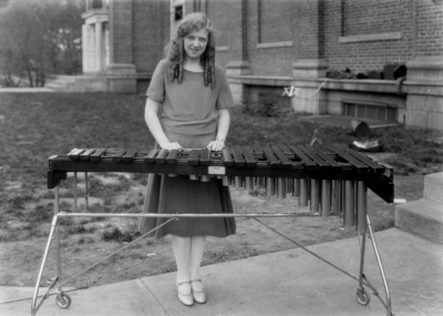 4-H student with xylophone