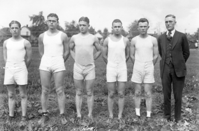 High school track team, Kentucky Military Institute. Second-place winner at meet; Kennedy was individual point winner