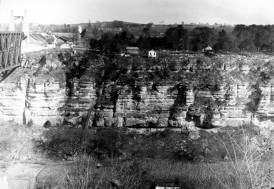 High bridge and cliff face