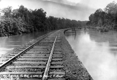 Warrior River flood, looking south from north end