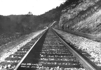 Stretch of track, inspection trip, mile 248 looking north, C.N.O.& T.P