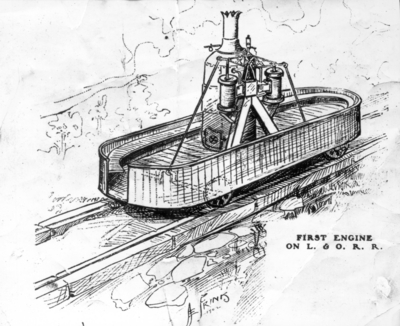 First engine on Lexington and Ohio Railroad