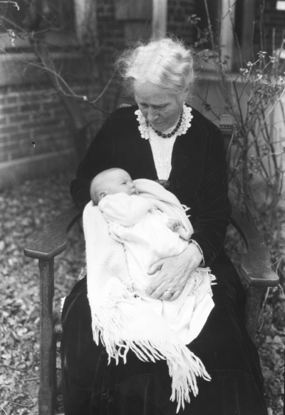 President Frank LeRond McVey's mother holding President McVey's grandchild