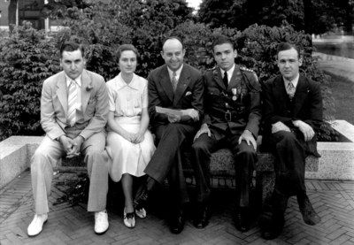 Alumni Association officials, Governor Keen Johnson (1939 - 1943) and Elvis Starr, Class of 1936
