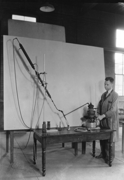 Man with chemistry equipment
