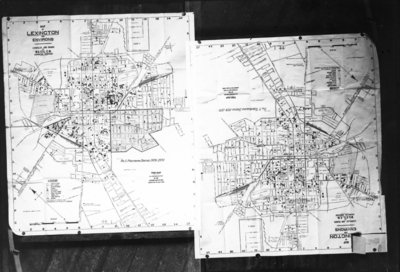 Map of Lexington and environs:  figure 5. pneumonia deaths 1926, figure 7. tuberculosis deaths 1926-1930