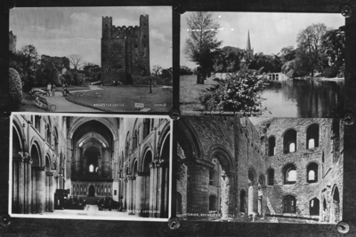 Views of Rochester Castle, Rochester Cathedral, and Stratford-Upon-Avon Church