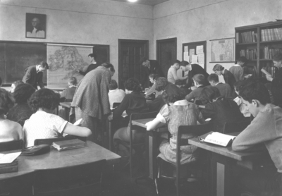 High school students in classroom