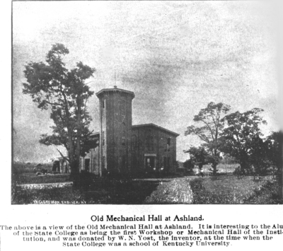 Old Mechanical Hall at Ashland (photograph in a publication with caption)
