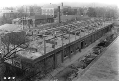 Construction of Engineering quadrangle, rooftop view
