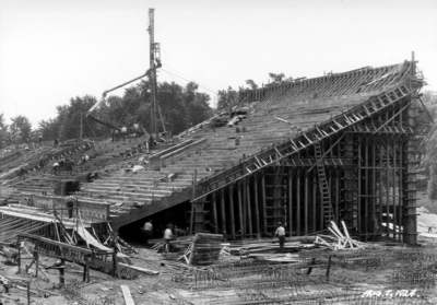 Stadium construction, bleachers