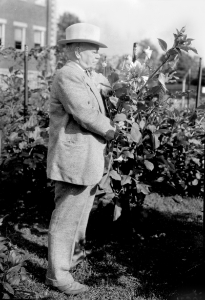 Dean F. Paul Anderson in Dahlia garden