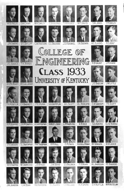 College of engineering class of 1933