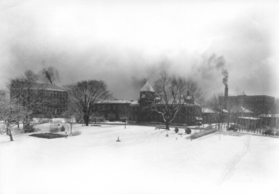 University grounds in winter