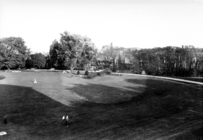 Mechanical Engineering building (Mechanical Hall, the original Anderson Hall), grounds view, October 1927