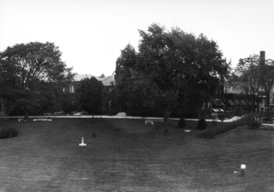 Mechanical Engineering building (Mechanical Hall, the original Anderson Hall), grounds view, October 1927