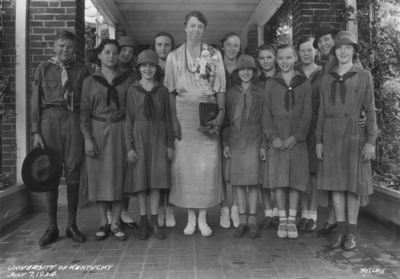 Eleanor Roosevelt (President Franklin D. Roosevelt's spouse) with group of children at Maxwell Place