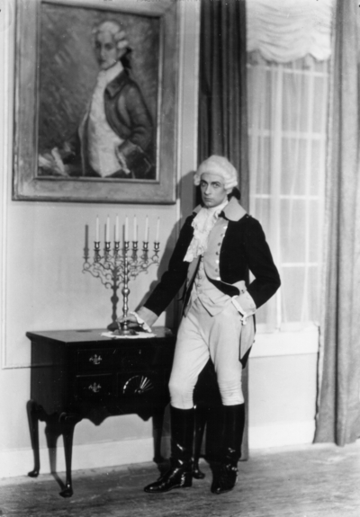 Actor in 18th century costume in 