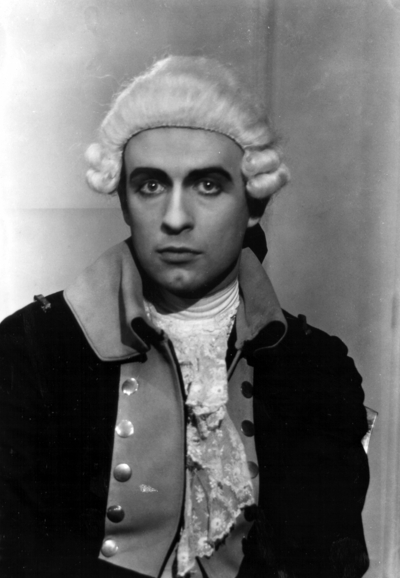Actor in 18th century costume in 
