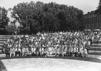 Group photograph on steps of amphitheater