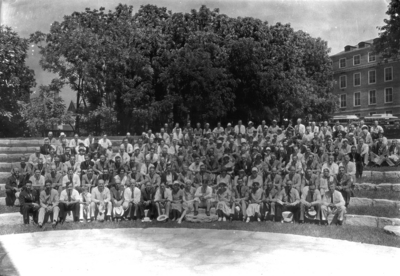 Group photograph on steps of amphitheater