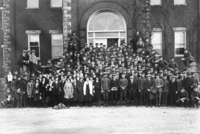Group photograph on steps of Miller Hall