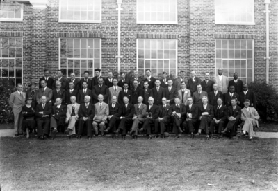 Group photograph during Farm and Home Week, includes Rogers, White, preachers