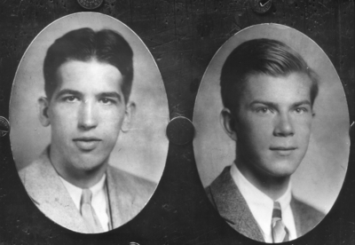 Two unidentified men's portraits