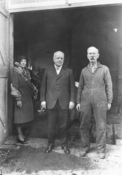 F. Paul Anderson (middle) and a woman and a man in overalls