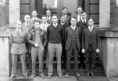 Group photograph, Norwood Mining Society and Metallurgy, Kentuckian 1930, p. 247 includes Professor Morris Beebe, Professor of Metallurgy and Professor Crouse, Professor of Metallurgy