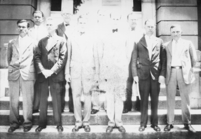 Group photograph, on steps of Frazee Hall