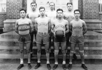 Kentucky men's basketball team,  Foster Helm, second from left