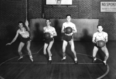 Kentucky men's basketball players in Alumni Gym