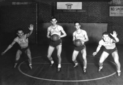 Kentucky men's basketball players in Alumni Gym