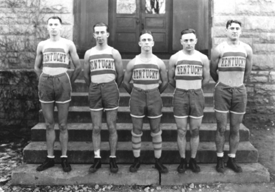 Five members of Kentucky men's basketball team, see 1922 Kentuckian