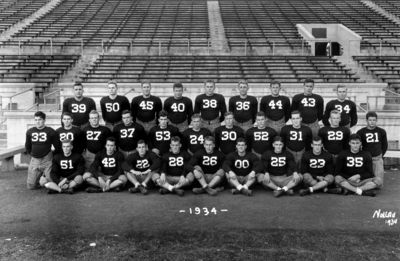 Kentucky football team with numbered jerseys, McLean Stadium