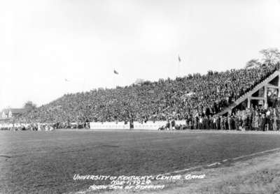 Football game, Kentucky vs. Centre College, (Stoll Field and McLean Stadium), north side of stadium
