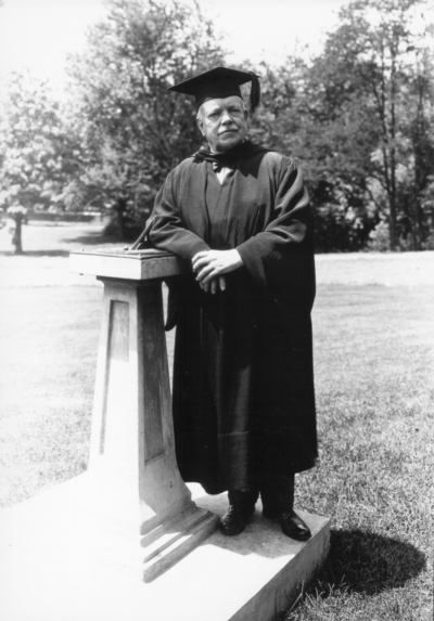 Dean F. Paul Anderson, Engineering, by the sun dial in front of Mechanical Hall (the original Anderson Hall), on the University of Kentucky Campus
