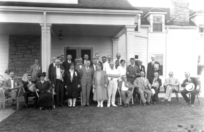 Convention of American Society of Heating and Ventilating Engineers, Lexington Kentucky, Summer Meeting, F. Paul Anderson, Engineering, serving as President.  F. Paul Anderson, front center in white shirt and bow tie, at the Lexington Country Club