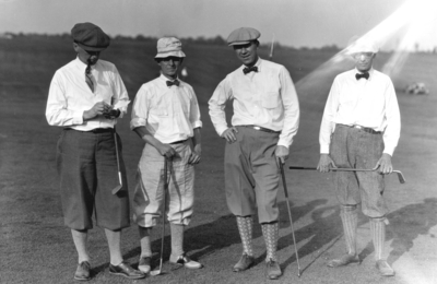 Convention of American Society of Heating and Ventilating Engineers, four men golfing, Lexington Country Club